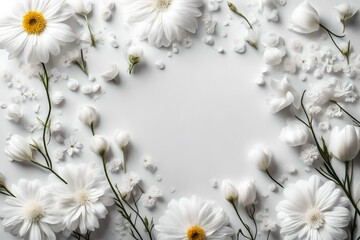 white daisies on a white background
