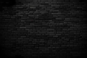 Papier Peint photo Lavable Mur de briques black brick wall