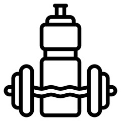  Fitness, Gym, Sport, Bottle, Drink, Dumbbell  Icon, Solid style icon vector illustration, Suitable for website, mobile app, print, presentation, infographic and any other project.