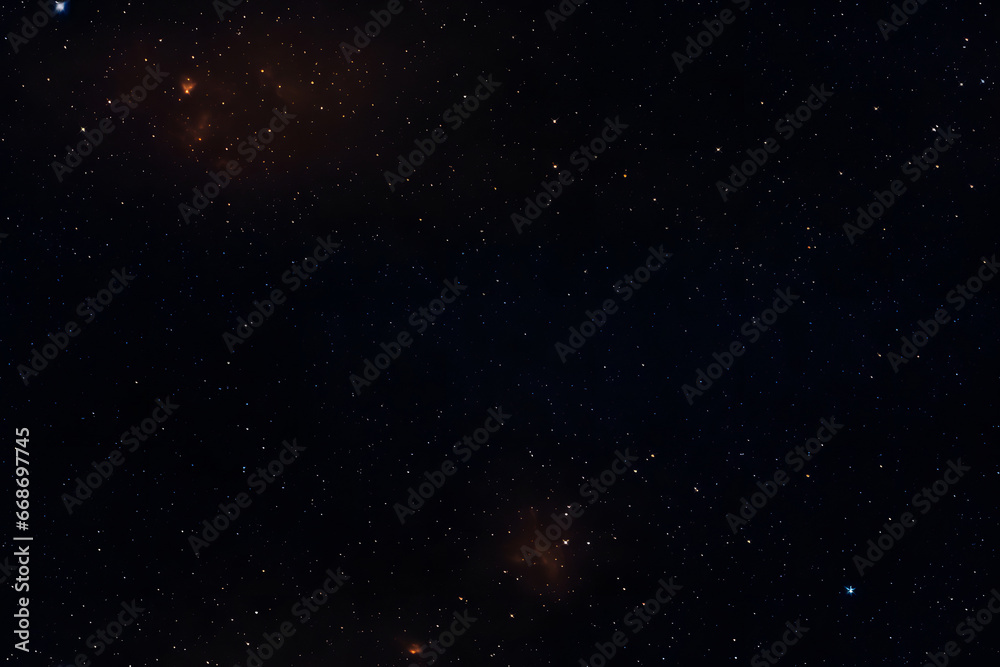 Wall mural seamless texture and full-frame background of starry night sky and outer space. neural network gener
