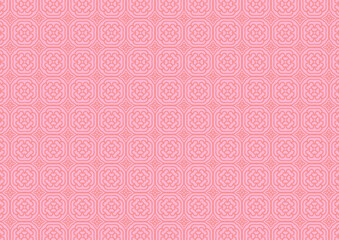 Fototapeta premium Thai pattern flower pink shapes geometric abstract fabric backdrop wallpaper publication textile decorating retro vintage classic clothes illustration background rug mosaic tile