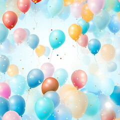 balloons background, birthday card
