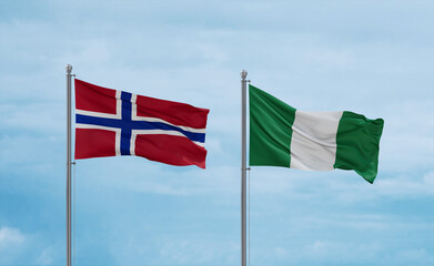 Nigeria national flags, country relationship concept