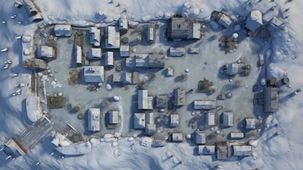 DnD Map "Abandoned Arctic Villa Aerial"