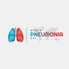 World Pneumonia Day 12 November, minimalist poster design with a picture of the lungs