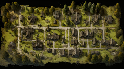 DnD Map "Massive Aerial View of Orc Village"