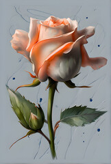 Beautiful delicate pink rose bud