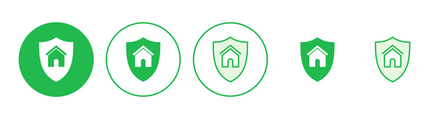 Home insurance icon set. home protection icon