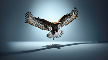Obraz premium Studio shot of golden eagle in mid flight