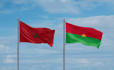 Burkina Faso and Morocco flags, country relationship concept