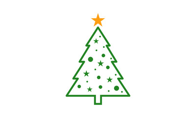 christmas tree minimalist logo design	
