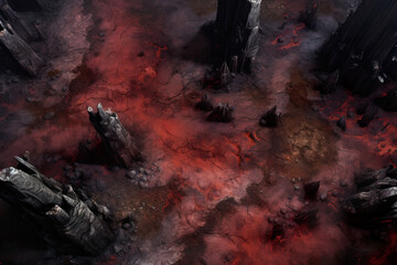 Fototapeta premium DnD Map Bloodstained Battlefield: A Bird's-Eye View