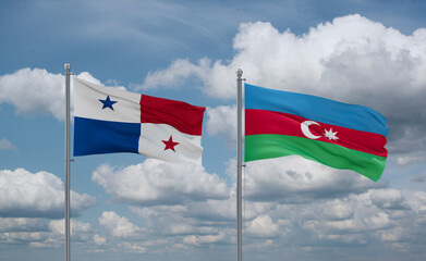 Azerbaijan and Panama flags, country relationship concept