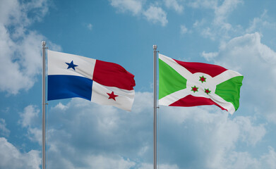 Burundi and Panama flags, country relationship concept