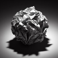 crumpled paper ball isolated on black