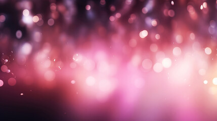 Fototapeta premium Pink glitter glow particle bokeh background. Festive celebration wallpaper concept