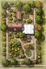 DnD Map Alchemical Orchard Farm Aerial View