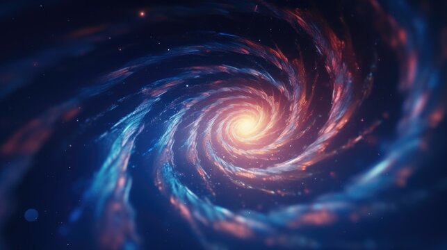An abstract image of a spiral galaxy, AI