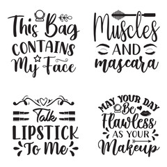 Makeup Svg Bundle, Lipstick Svg, Mascara Svg, Nail Polish Svg, Makeup Brush