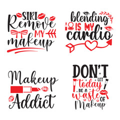 Fototapeta premium Makeup Svg Bundle, Lipstick Svg, Mascara Svg, Nail Polish Svg, Makeup Brush