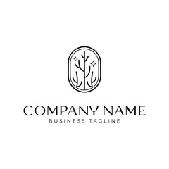 Minimal elegant plant logo for company