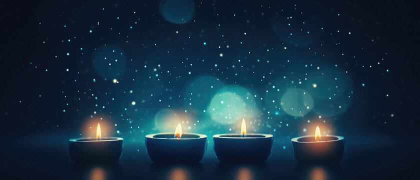 Christmas table setting with festive decorations on wooden background with copy space.