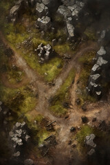 Obraz na płótnie Canvas DnD Map War-Torn Battleground from Above