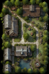 DnD Map Wood Elf Village Aerial Shot