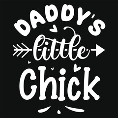 Daddy's little chicks bunny typography tshirt design