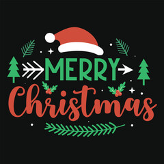 Merry Christmas typographic vector tshirt design