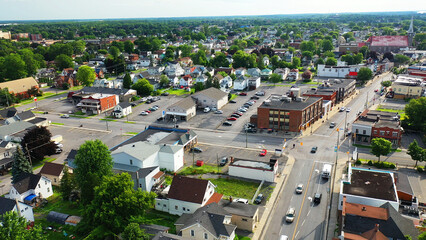 Aerial view of downtown Cornwall, Ontario, Canada - 668719161