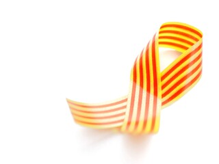 Catalán flag senyera ribbon and copy space 