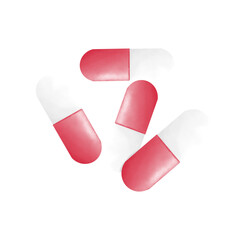 Red and white capsules for the treatment of medical conditions
