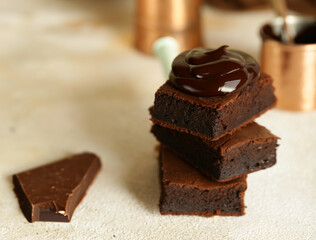 chocolate brownie cake for dessert