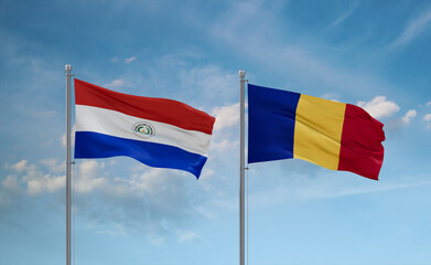 Chad and Paraguay flags, country relationship concept