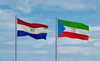 Equatorial Guinea and Paraguay flags, country relationship concept