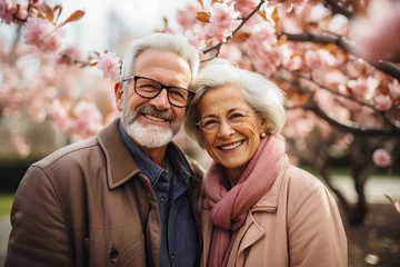 Fotobehang Happy beautiful senior couple in love. AI Generated. © Marcela Ruty Romero