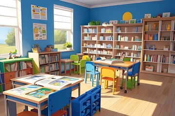 "Children's Learning Room: A Space for Knowledge and Imagination" - Create a nurturing environment for children to develop and grow through interactive learning and creative play.