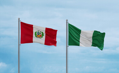 Nigeria national flags, country relationship concept