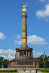 View at victory column on Berlin in Germany