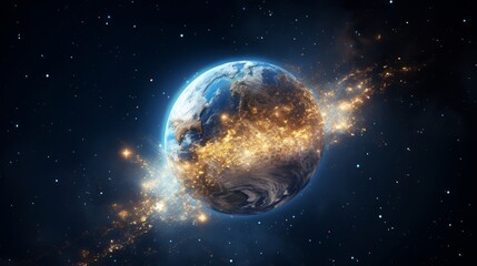 Globe earth space planet galaxy