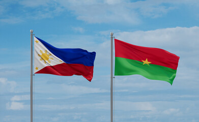 Burkina Faso and Philippines flags, country relationship concept
