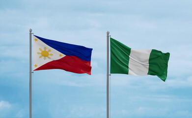 Nigeria national flags, country relationship concept