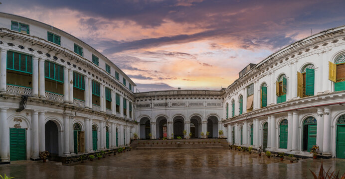 Panoramic view of Jorasanko Thakurbari, located in Kolkata, West Bengal, India
