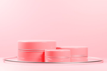 Podium background 3d rendering illustration element product mockup