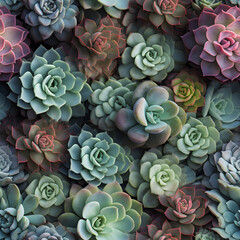 Succulent pattern seamless texture background