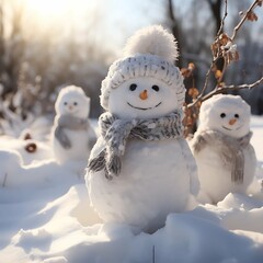 Obraz premium snowmen in the snow 