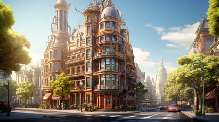 Naklejka premium church in the city