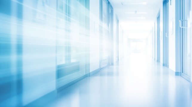 Blurred image of a hospital corridor.