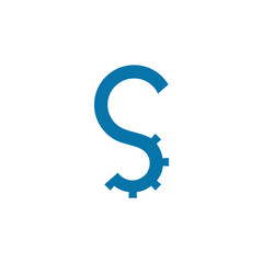 Letter s logo design gear industrial engineering brand